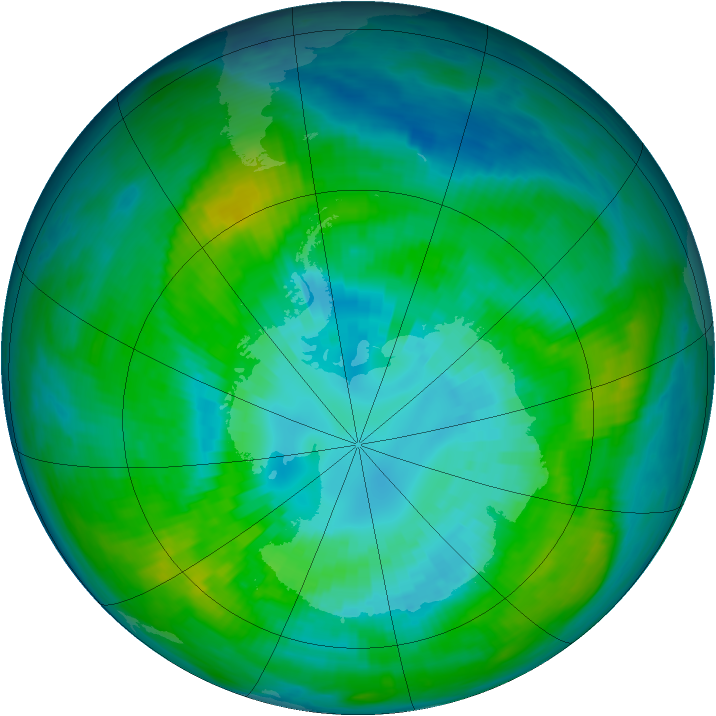 Antarctic ozone map for 04 April 1980